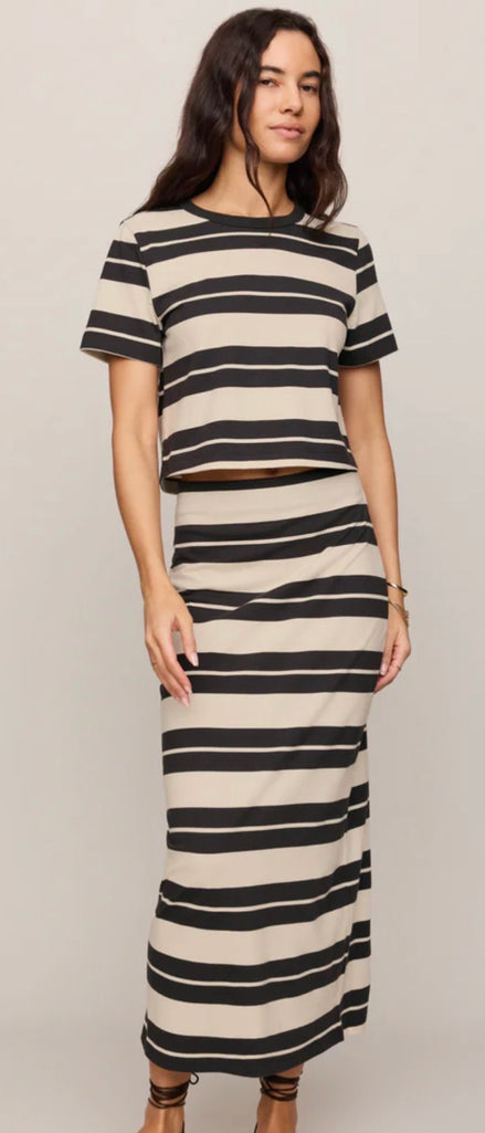 ZSUPPLY GAIL STRIPED JERSEY MIDI SKIRT