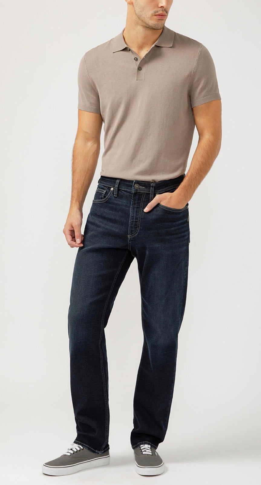 SILVER MACHRAY CLASSIC FIT SLIM STRAIGHT LEG