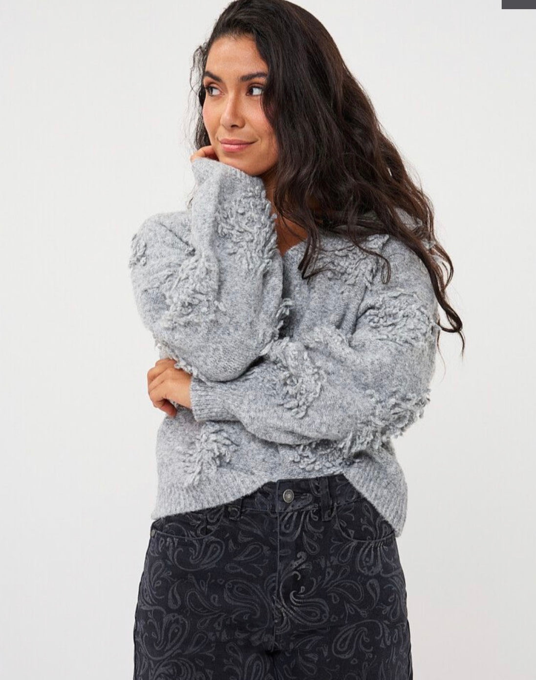 ESQUALO Sweater 3D fringes
