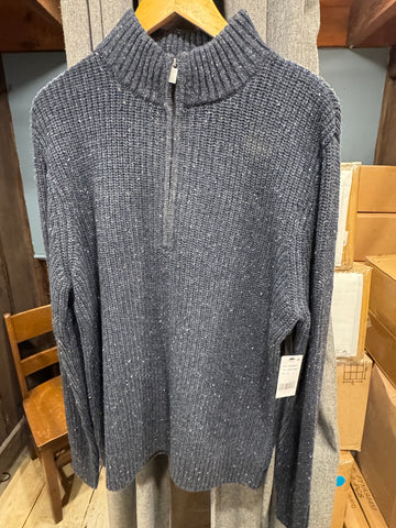 LIVERPOOL MEN'S DONEGAL RIB 1/4 ZIP SWEATER