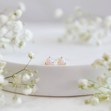 OH SO LOVELY Genevieve Opal Heart Studs