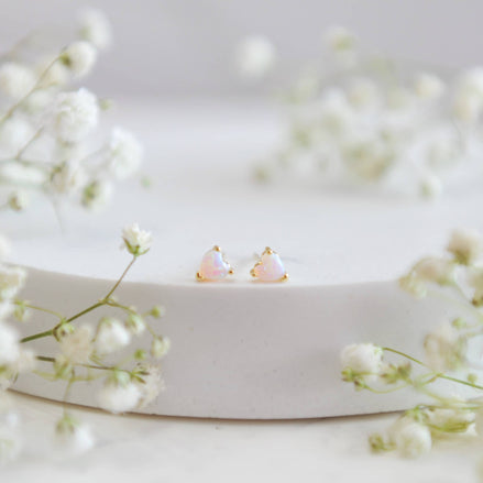 OH SO LOVELY Genevieve Opal Heart Studs