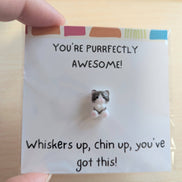 UPLIFTED INK You've Got This Card with Cat Figurine & Custom Message