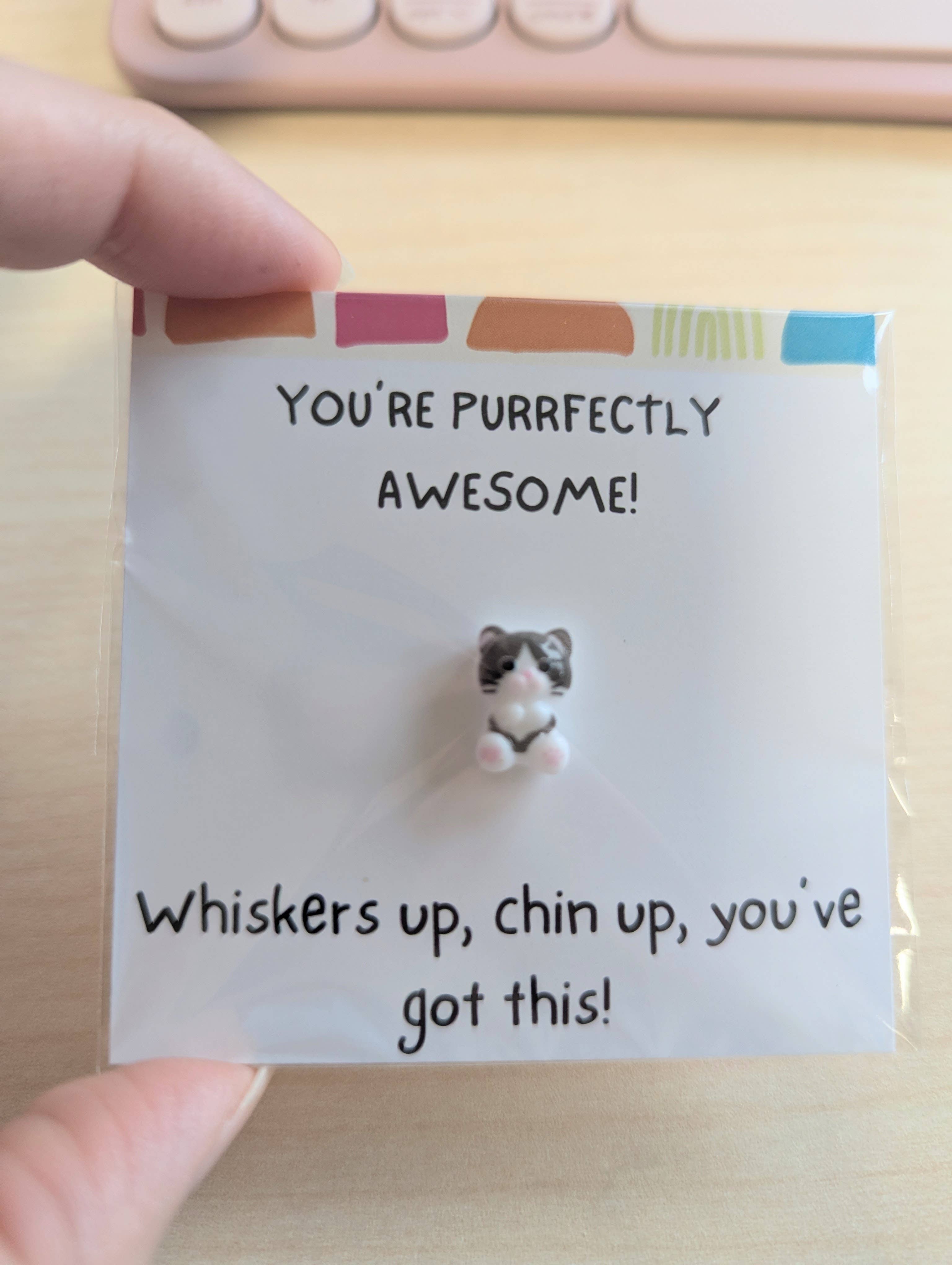 UPLIFTED INK You've Got This Card with Cat Figurine & Custom Message