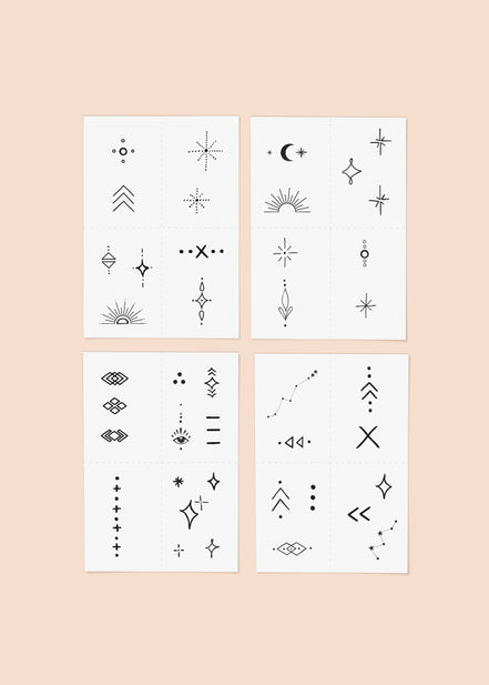 INKED BY DANI Celestial Temporary Tattoo Pack