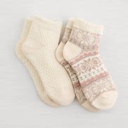 LEMON 2PK NON TERRY SNOW DAY DOUBLE LAYER LOW CUT SOCKS