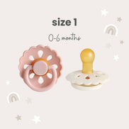 Baby bliss Natural Latex Pacifiers - Size 1 (0-6M) Blush & Cream