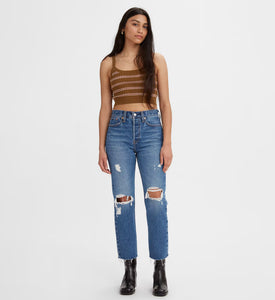 LEVIS DISTRESSED WEDGIE HIGH RISE STRAIGHT