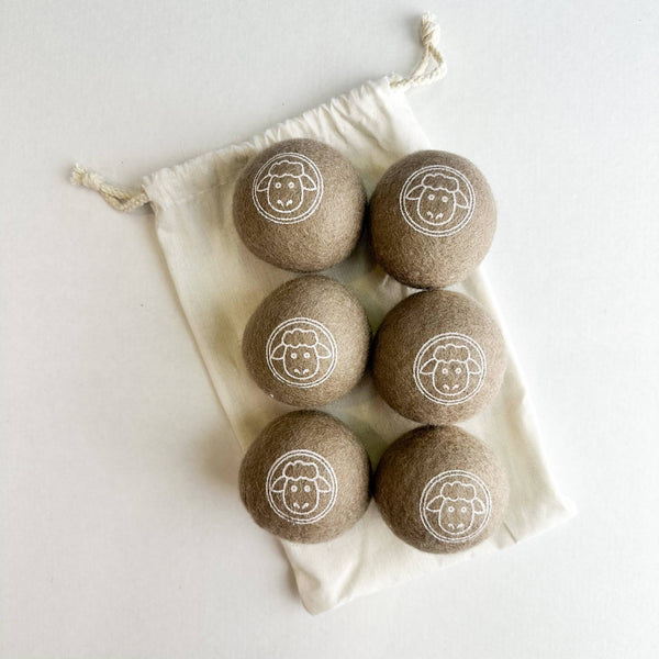 Natural Organic Handmade Wool Dryer Balls - Set of 6