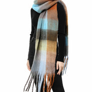 JC SUNNY FASHION Oversized Colorful Cozy Long Fringe Fuzzy Scarf