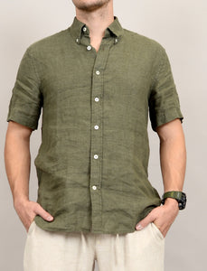 HEDGE MEN'S LINEN CLASSIC SS SHIRT