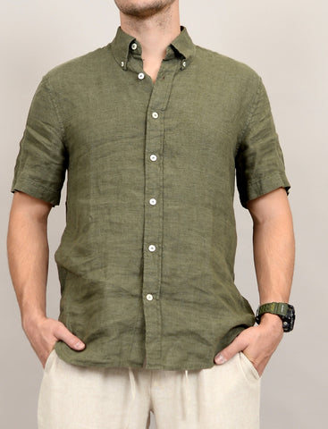 HEDGE MEN'S LINEN CLASSIC SS SHIRT