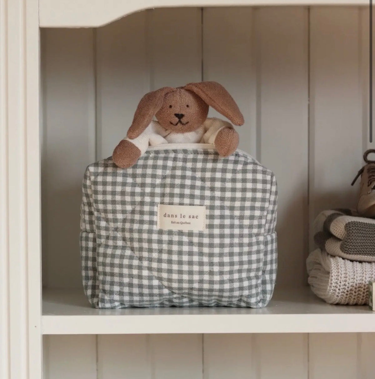 DANS LE SAC SMALL ORGANIC COTTON QUILTED POUCH