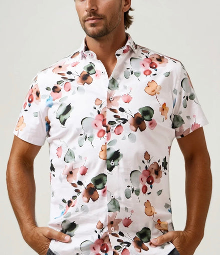 STONE ROSE NOVA - WATERCOLOR FLORAL SHIRT