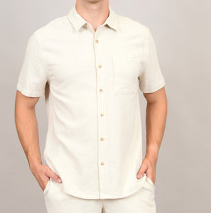 HEDGE MEN'S LINEN CLASSIC SS SHIRT