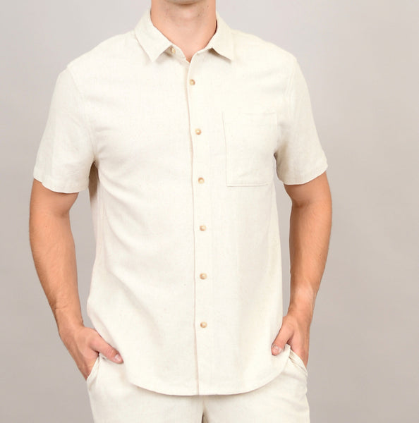 HEDGE MEN'S LINEN CLASSIC SS SHIRT