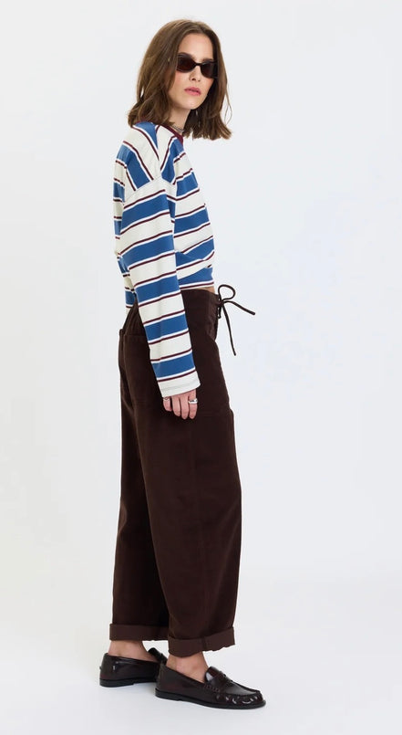 DAZE VILLA DRAWSTRING BARREL CORDS-CHOCOLATE