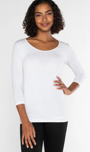 C’EST MOI BAMBOO 3/4 sleeve scoop neck top
