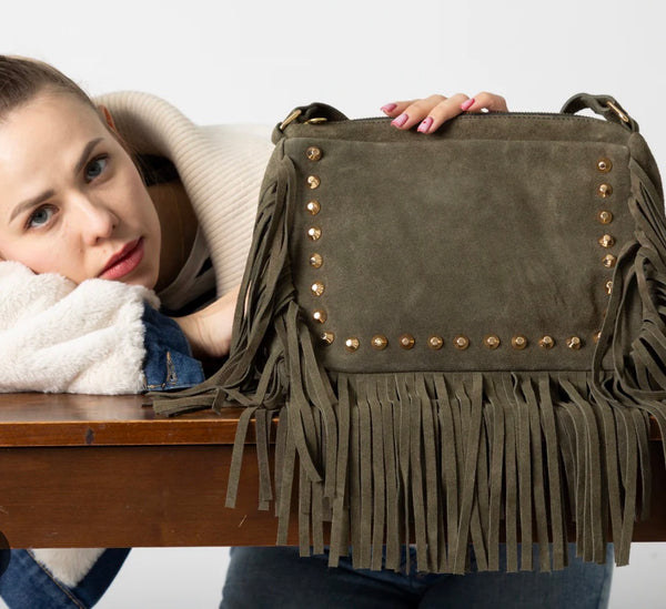 RISA BOHO FRINGE LEATHER BAG