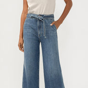 SILVER HIGHLY DESIRABLE BELTED ULTRA WIDE LEG