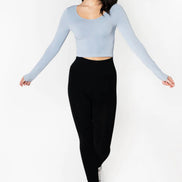 C'EST MOI BAMBOO L/S CROP SCOOP NECK TOP
