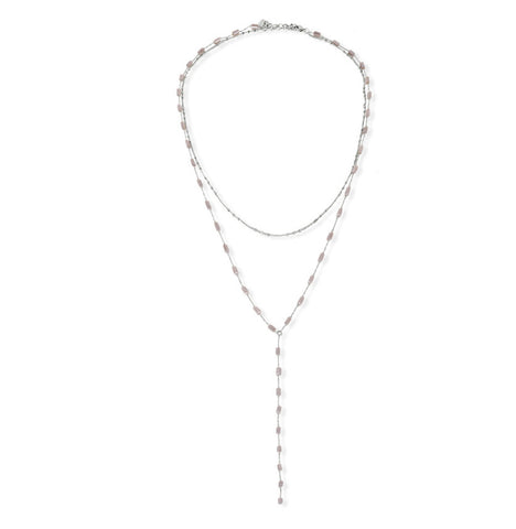 FAB THE RILEY FEARLESS DOUBLE LAYERED GLASS NECKLACE