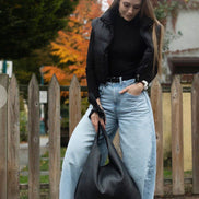 RISA UPCYCLED LEATHER KNOT TOTE