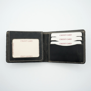 Men’s Full-Grain Crazy Leather Bifold Wallet with ID Window