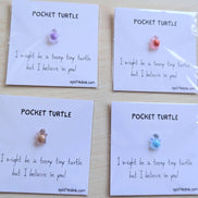 UPLIFTED Pocket Turtle Card with Motivational Message and Figurine