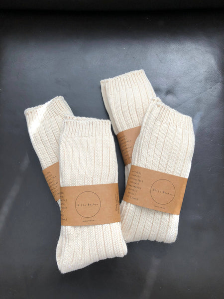 BILLY BAMBOO CHUNKY RIBBED COTTON HIGH SOCKS