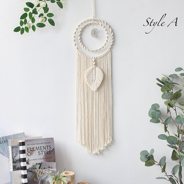 Crystolver Bohemian Macrame Moon Sun Dreamcatcher