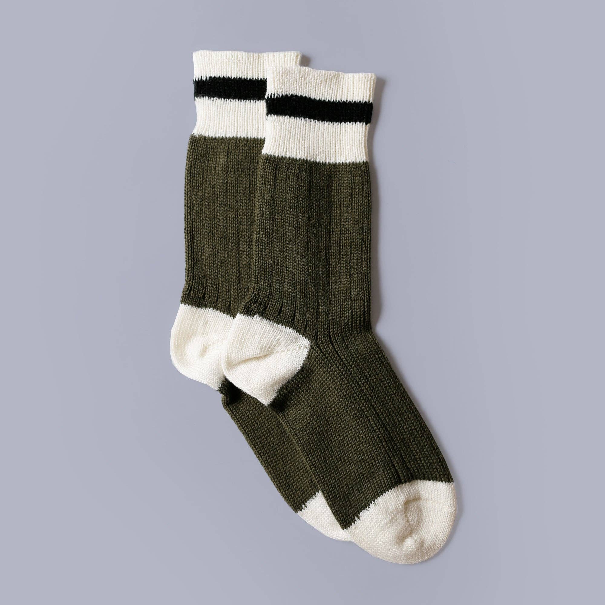 MUTTONHEAD MOUNTAIN  Socks - Olive Black Stripe