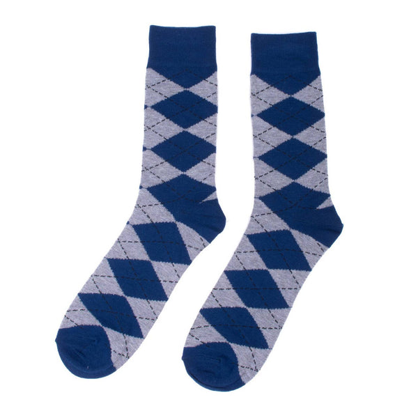 Men 12 Pk Assorted Fancy Pattern Poly Socks-DSP12H-BK