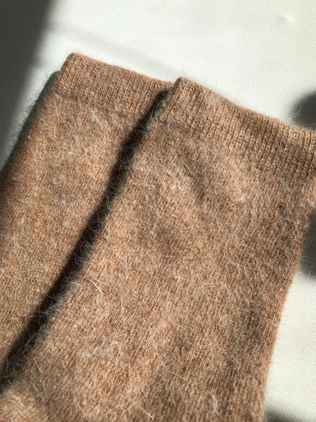 BILLY BAMBOO FLUFFY ANGORA SOCKS - NEUTRAL