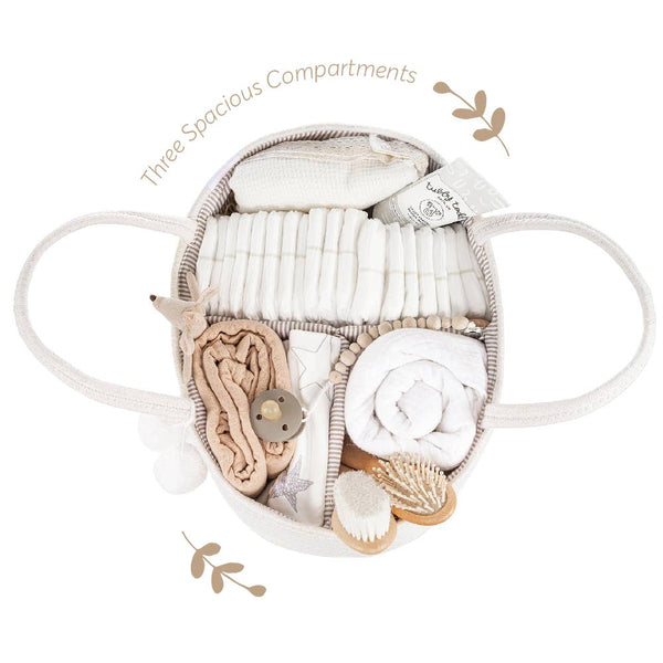 FEPHAS Rope Diaper Caddy- Off-white