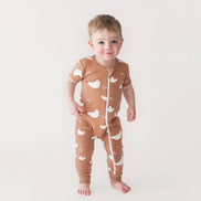 BABY Organic Signature Print '2-Way' Zip Romper - Short Sleeve