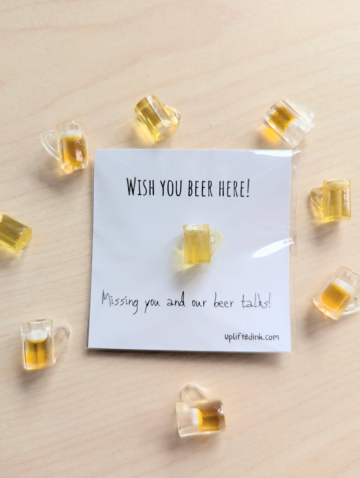 UNLIFTED INK Funny Beer Thinking of You Card with Mini Beer Mug | Gift
