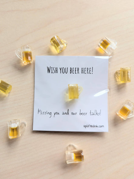 UNLIFTED INK Funny Beer Thinking of You Card with Mini Beer Mug | Gift