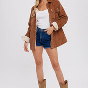 BLUIVY CORDUROY SHERPA-LINED JACKET