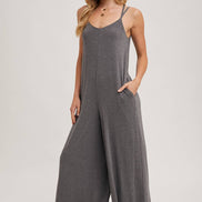 BLUIVY CRISS-CROSS BACK WIDE LEG JUMPSUIT