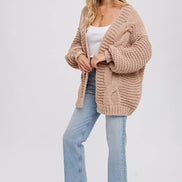 BLUIVY CHUNKY CABLE CARDIGAN