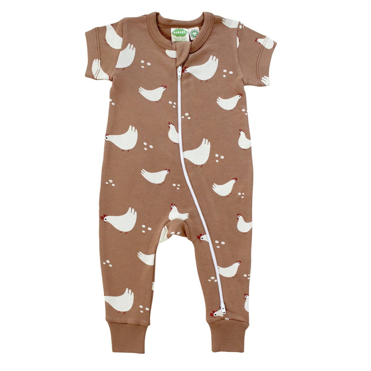 BABY Organic Signature Print '2-Way' Zip Romper - Short Sleeve