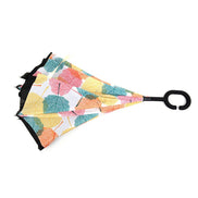 SELINI Multi Color Leaves Double Layer Inverted Umbrella