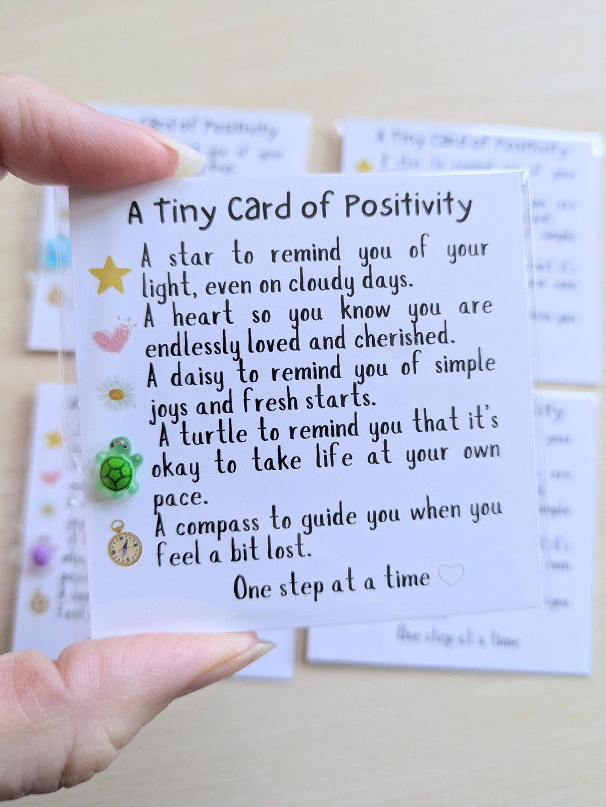UNLIFTED INK Positivity Turtle Figurine Card with Custom Note Option