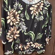 LEZ A LEZ SLEEVELESS FLORAL BLOUSE WITH FRONT TIE