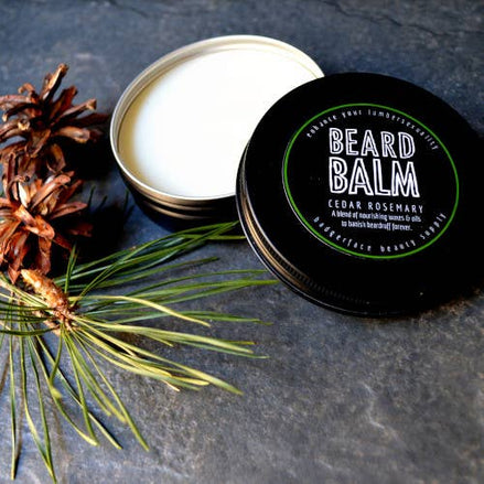 Badgerface Cedar Rosemary Beard Balm. Gift Ideas for Men.