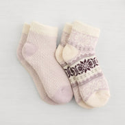 LEMON 2PK NON TERRY SNOW DAY DOUBLE LAYER LOW CUT SOCKS