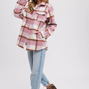 BLUIVY PLAID BRUSHED FLANNEL SHACKET