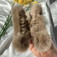 Lady June Plush French Hair Claw, Fluffy Hair Clips, Fuzzy Hair Clips