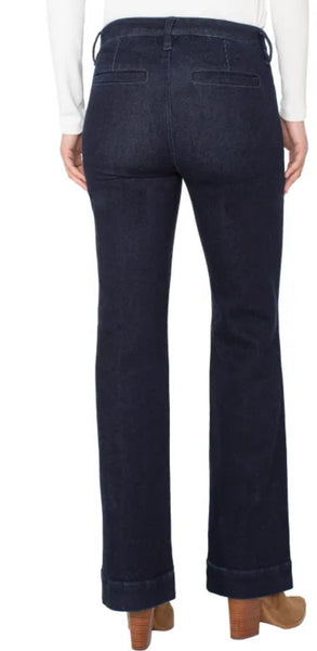 LIVERPOOL TROUSER BOOT W/PINTUCKS 32'-INDIGO-RINSE